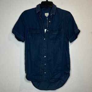 a new day Women's‎ Dark Blue Button Down Shirt Size XS NWT
